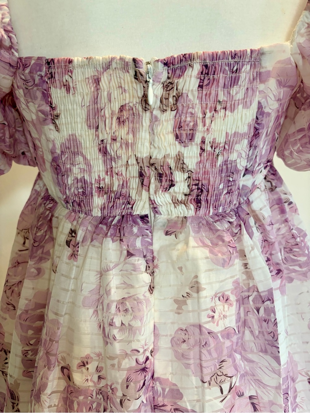 Storia Lilac Floral Puff Sleeve Sundress - Picture 4 of 8
